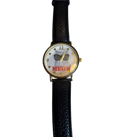Accutime Cat Wearing Sunglasses Wristwatch - Picture 1 of 6